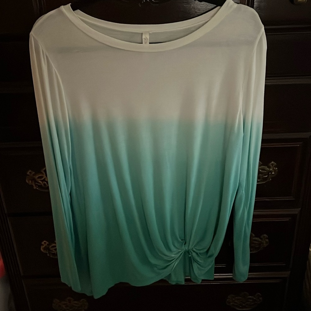 Red lolly ombré gathered top size large